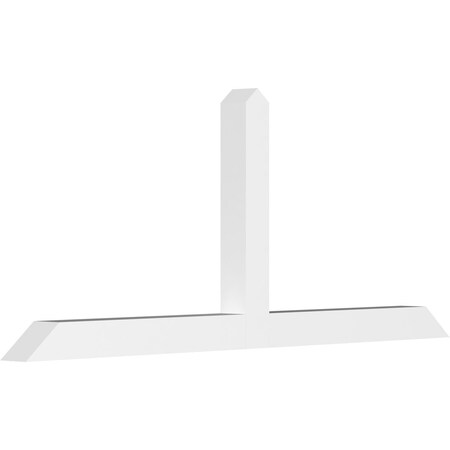 Ekena Millwork Portland Architectural Grade PVC Gable Bracket, 72"W x 30"H x 4"D x 4"F, 10/12 Pitch GBP072X30X0404POR00